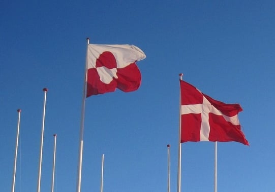 Flags of Greenland and Denmark